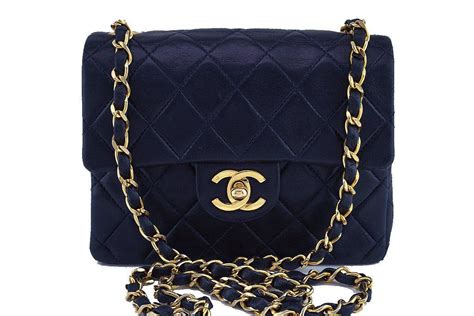 chanel mini square navy|chanel small bag with price.